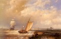 A Dutch Pink Heading Out To Sea With Shipping Beyond Abraham Hulk Snr boat seascape